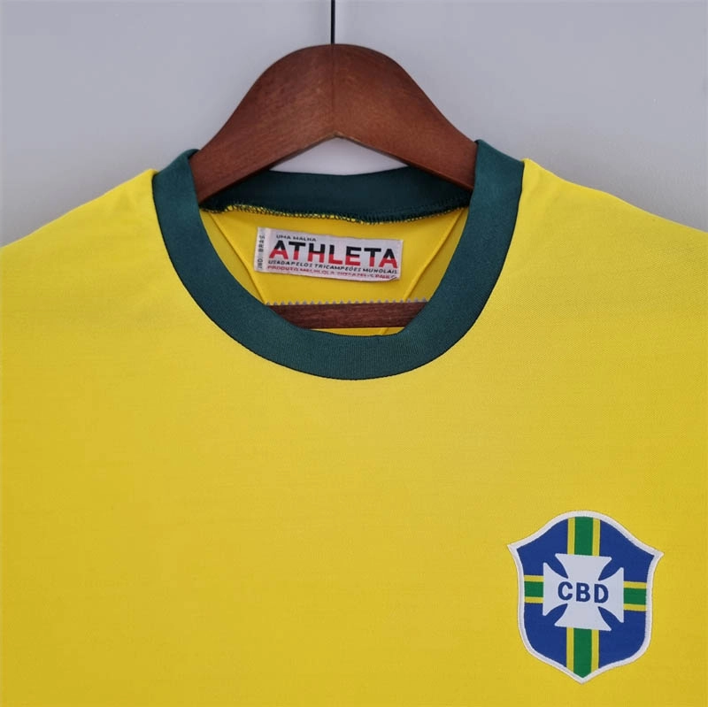 1970 retro brazil home soccer jersey 3