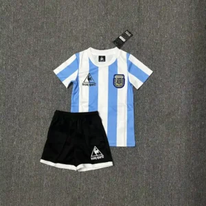 1986 retro kids argentina national team home football shirt 1