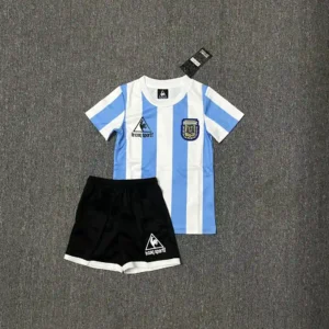 1986 retro kids argentina national team home football shirt 1