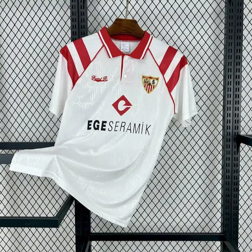 1991 1992 retro sevilla home football shirt 1