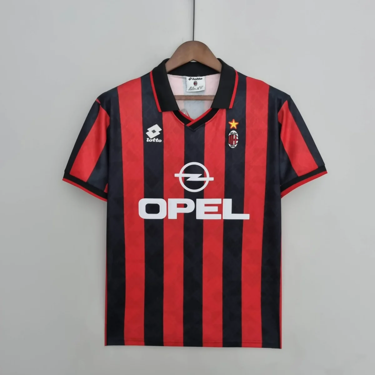 1995 1996 retro ac milan home football shirt 1