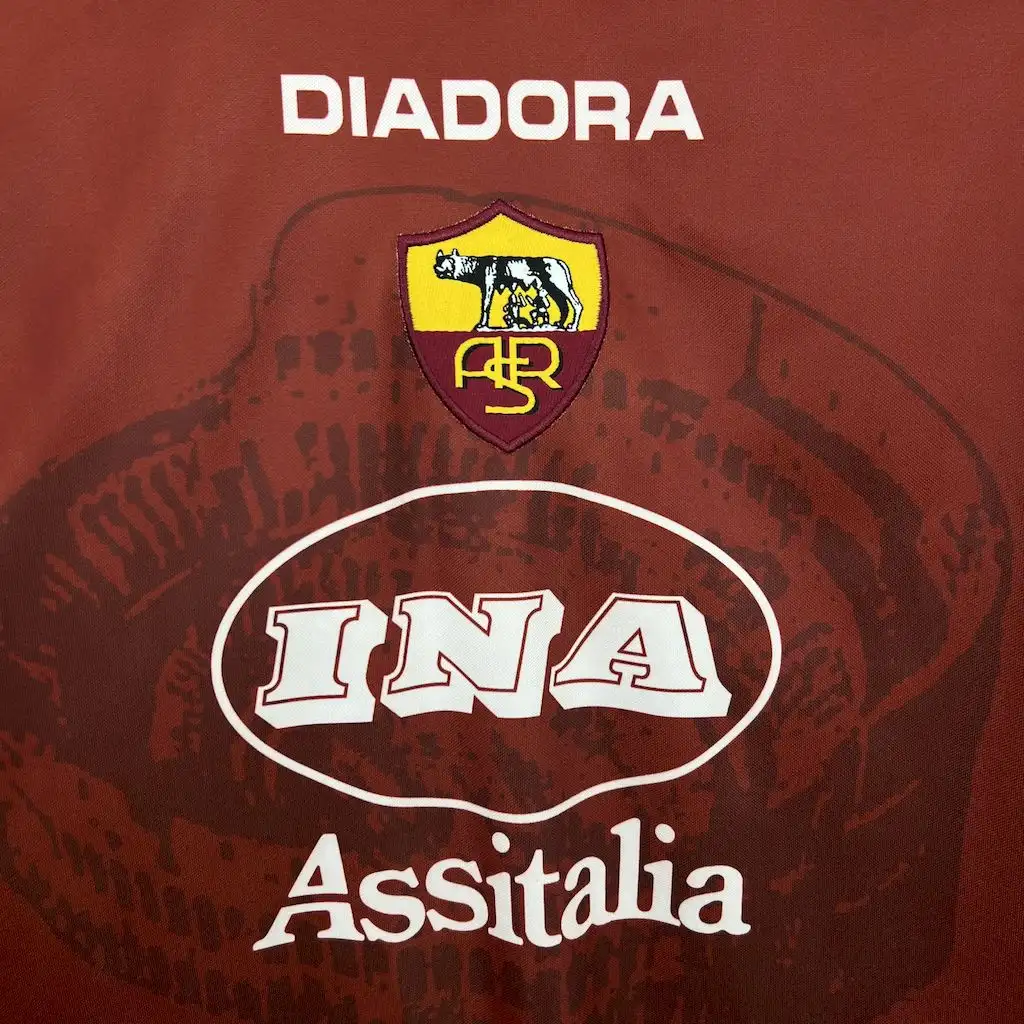 1997 1998 as retro roma home soccer jersey 4