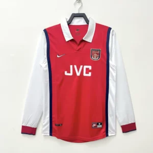 1998 1999 retro long sleeve arsenal home football shirt 1