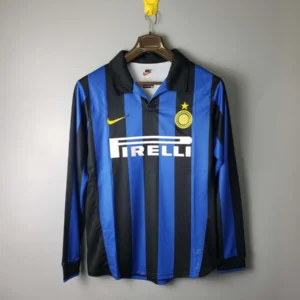 1998 1999 retro long sleeve internazionale milan home football jersey 1