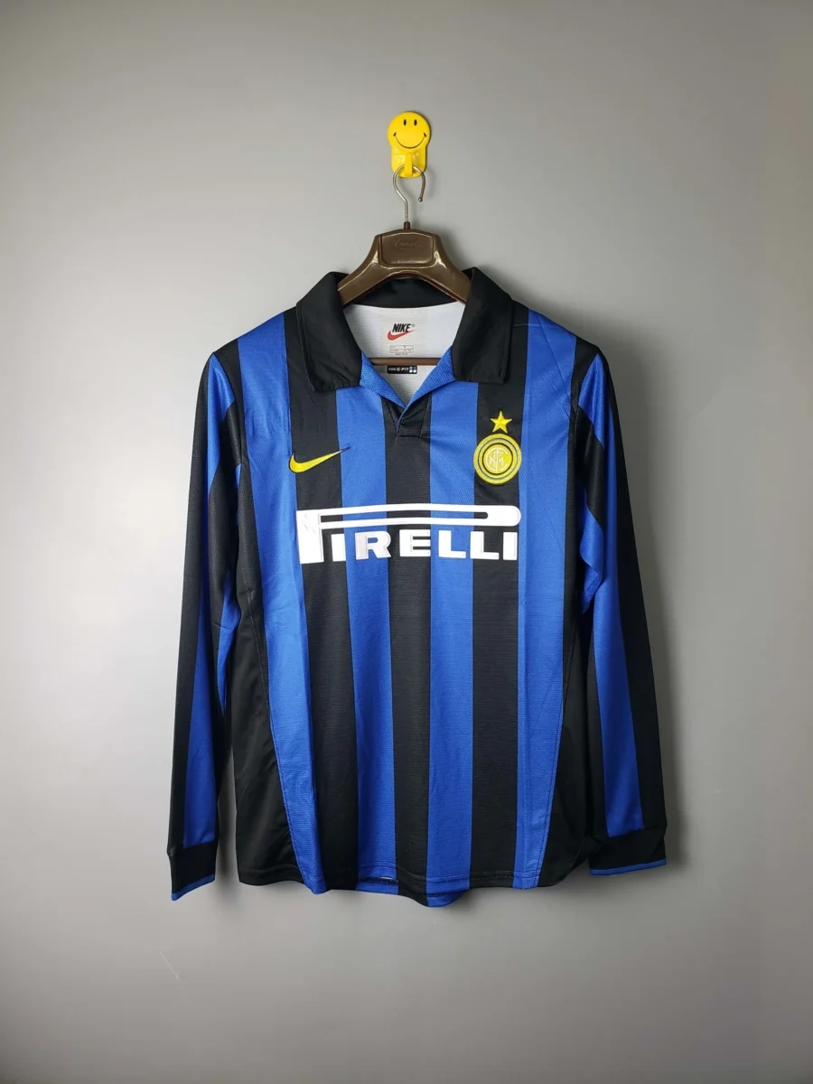 1998 1999 retro long sleeve internazionale milan home football jersey 1