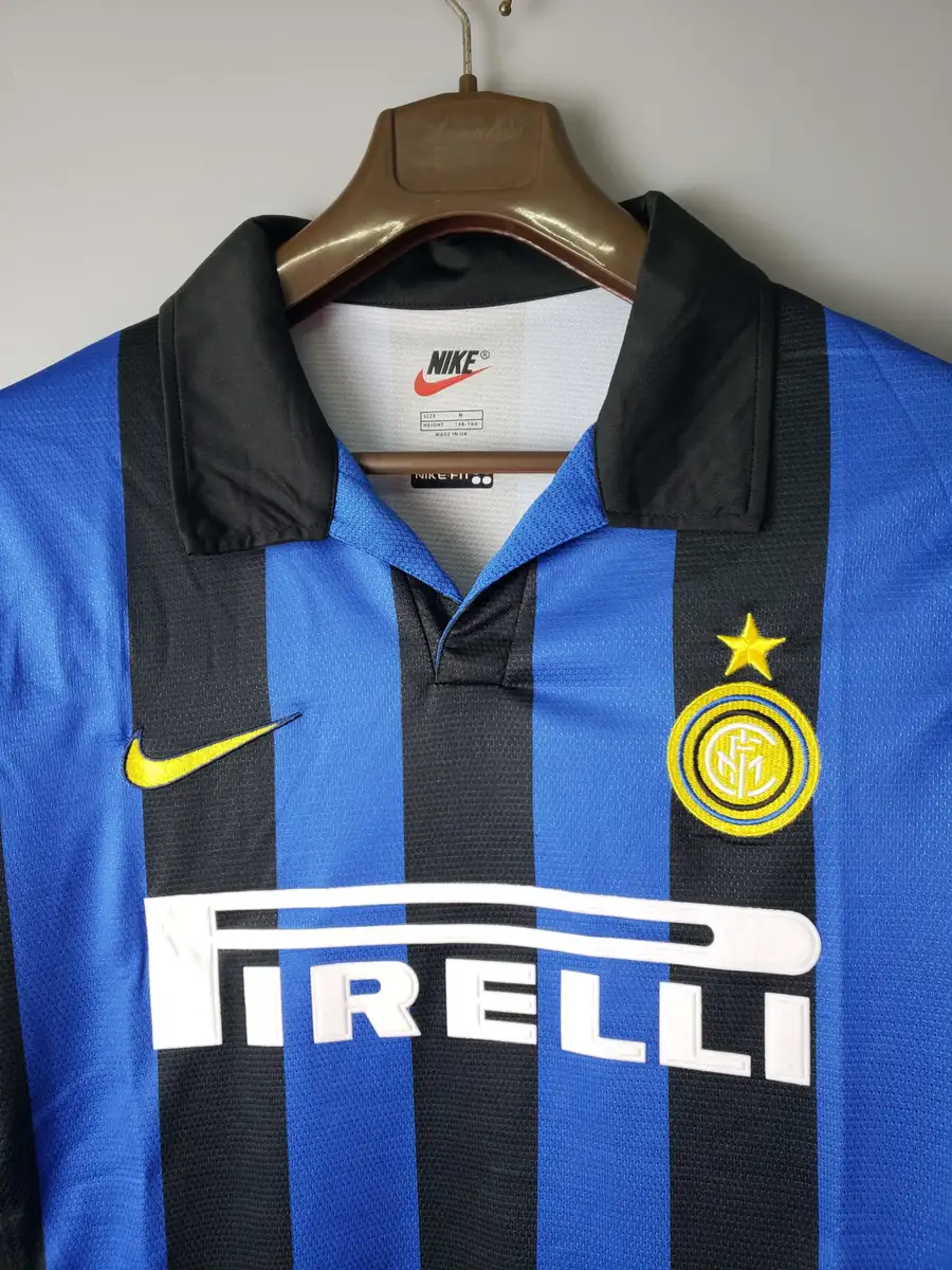 1998 1999 retro long sleeve internazionale milan home football jersey 3