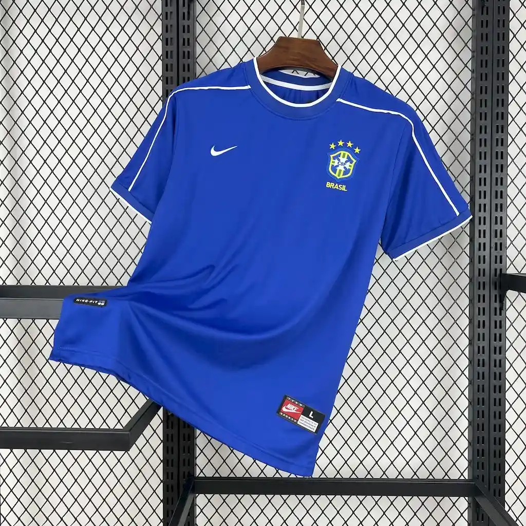 1998 retro brazil away soccer jersey 1
