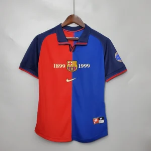 1999 2000 retro barcelona home 100th anniversary version football shirt 1