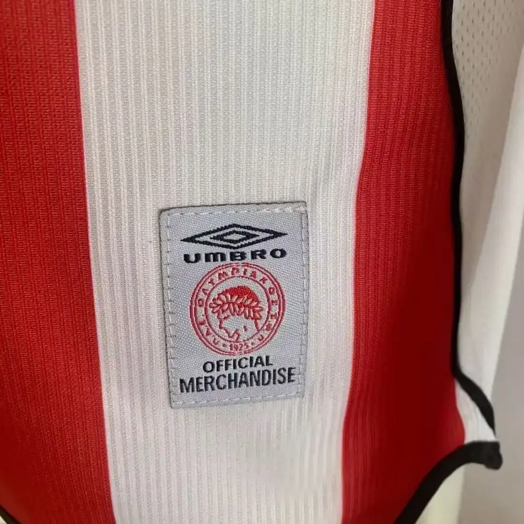2001 2002 retro 0lympiacos piraeus home football shirt 3