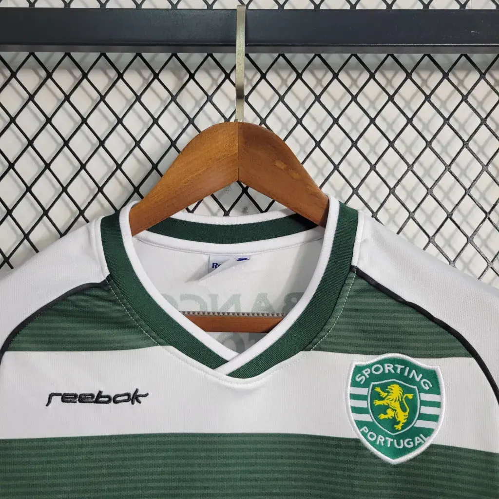 2001 2003 retro long sleeve sporting lisbon home football shirt 5