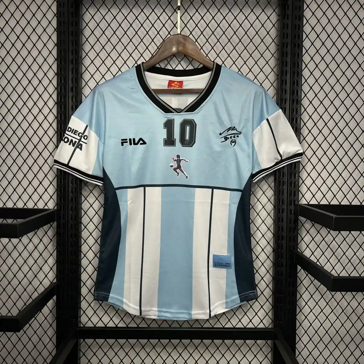 2001 retro argentina diego maradona testimonial home jersey 1