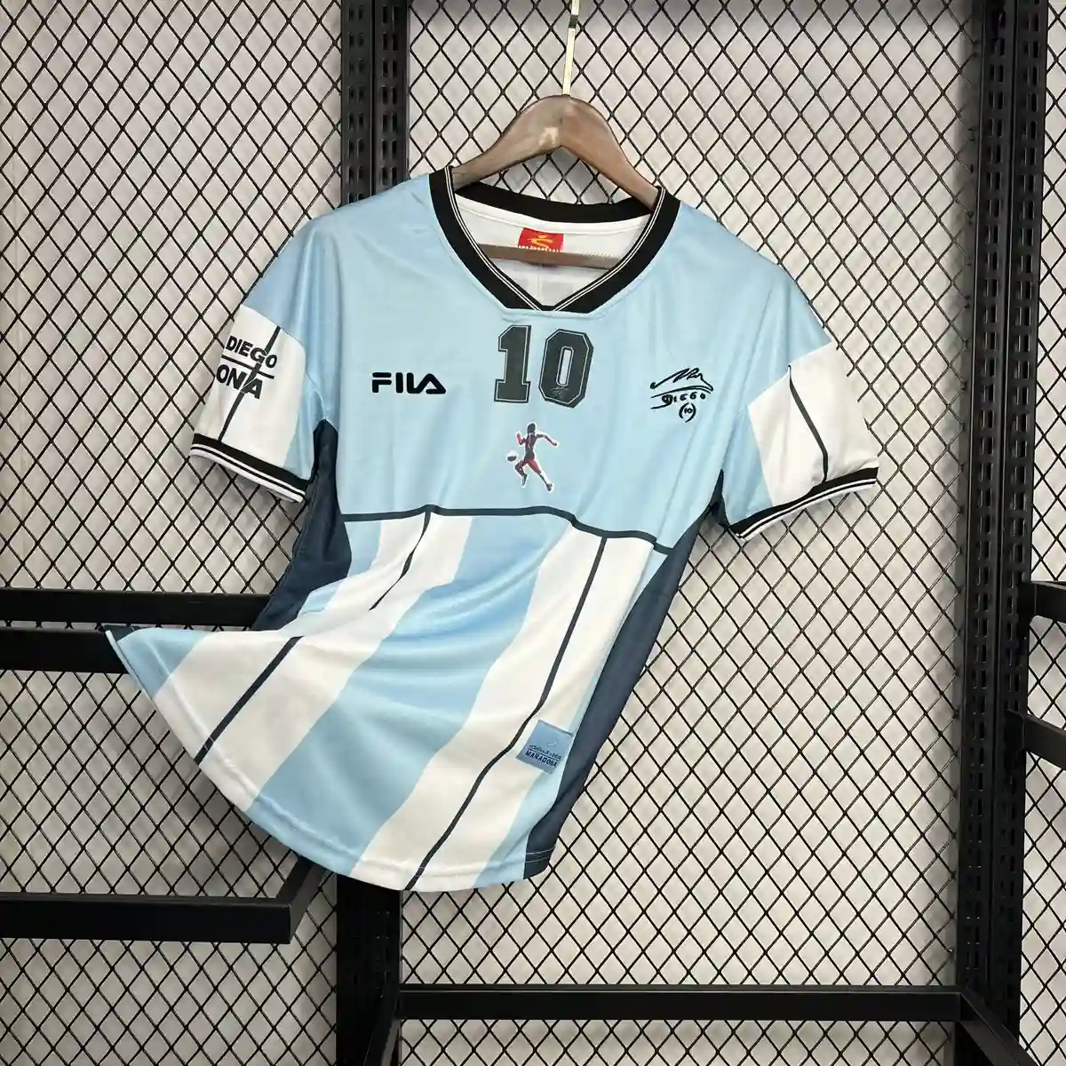 2001 retro argentina diego maradona testimonial home jersey 3