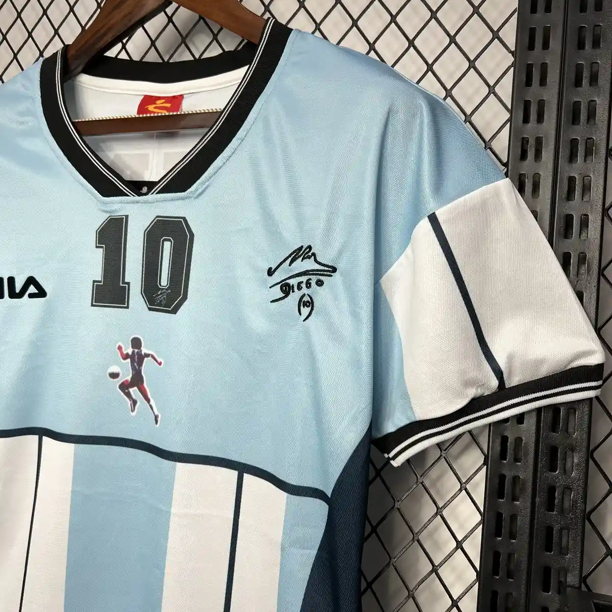 2001 retro argentina diego maradona testimonial home jersey 4