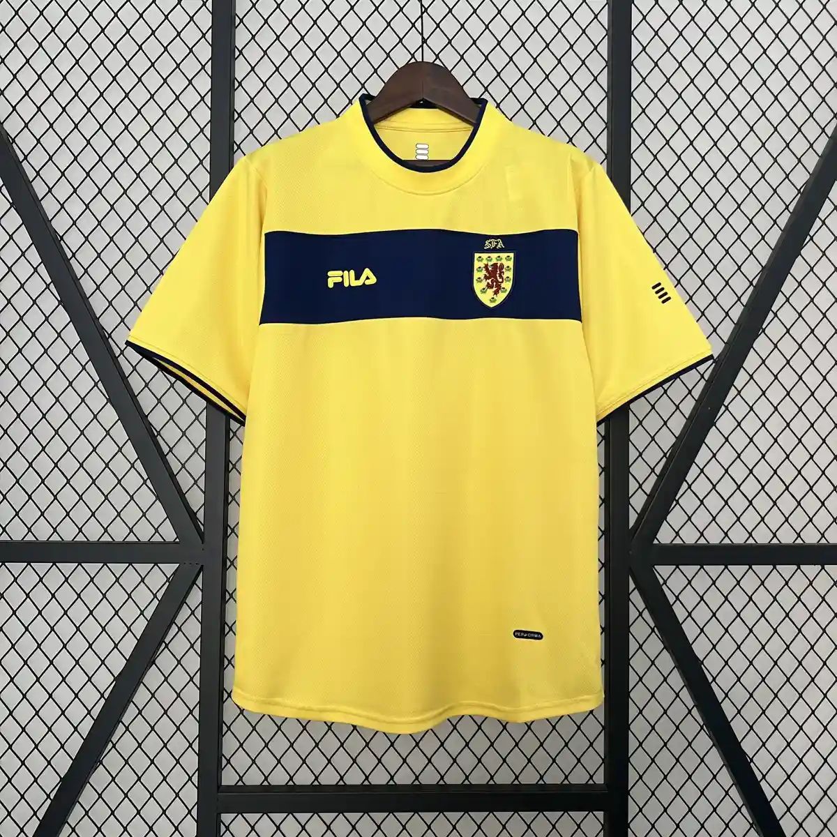2002 retro scotland away football shirt yellow 1