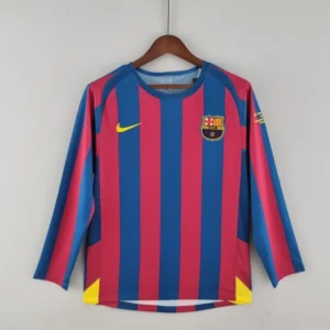 2005 2006 retro long sleeve barcelona football shirt home 1