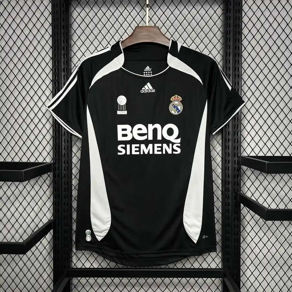 2006 2007 retro real madrid away football shirt black 1