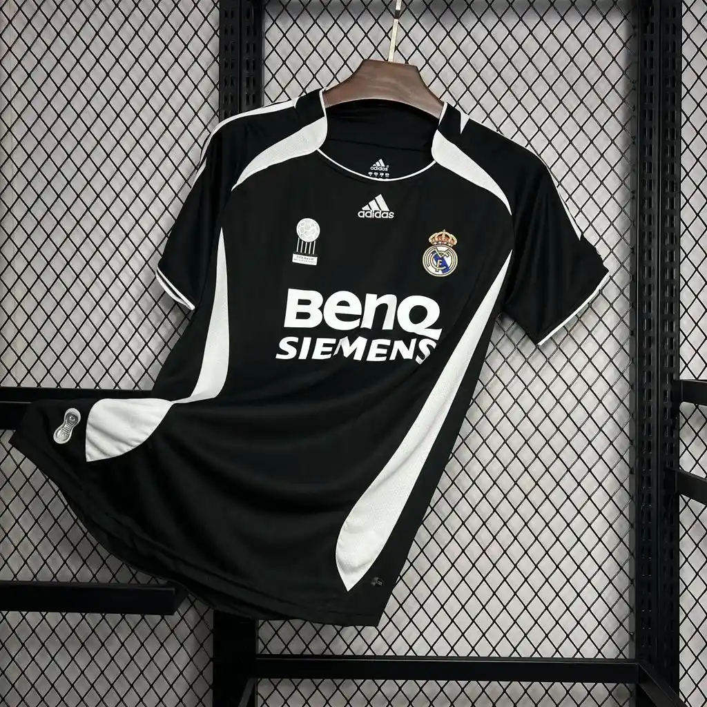 2006 2007 retro real madrid away football shirt black 3