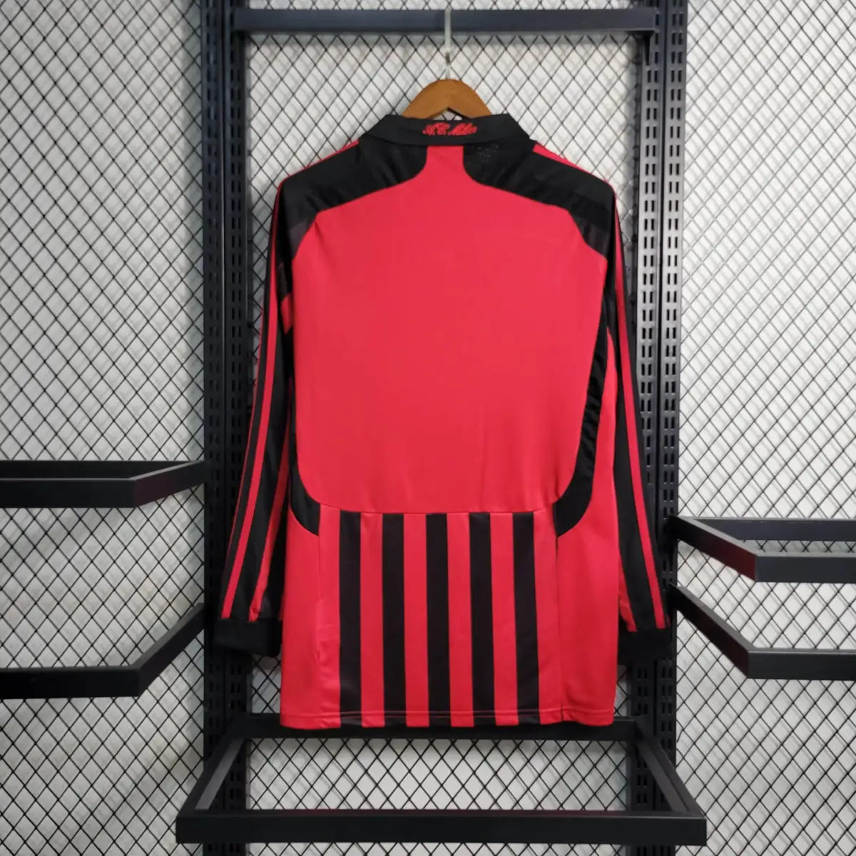 2007 2008 retro long sleeve ac milan home football shirt 2