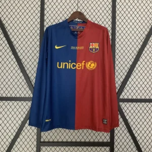 2008 2009 retro long sleeve barcelona football shirt home champions league 1
