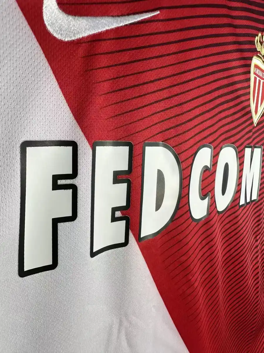 2016 2017 as monaco home league football shirt version red and white 4