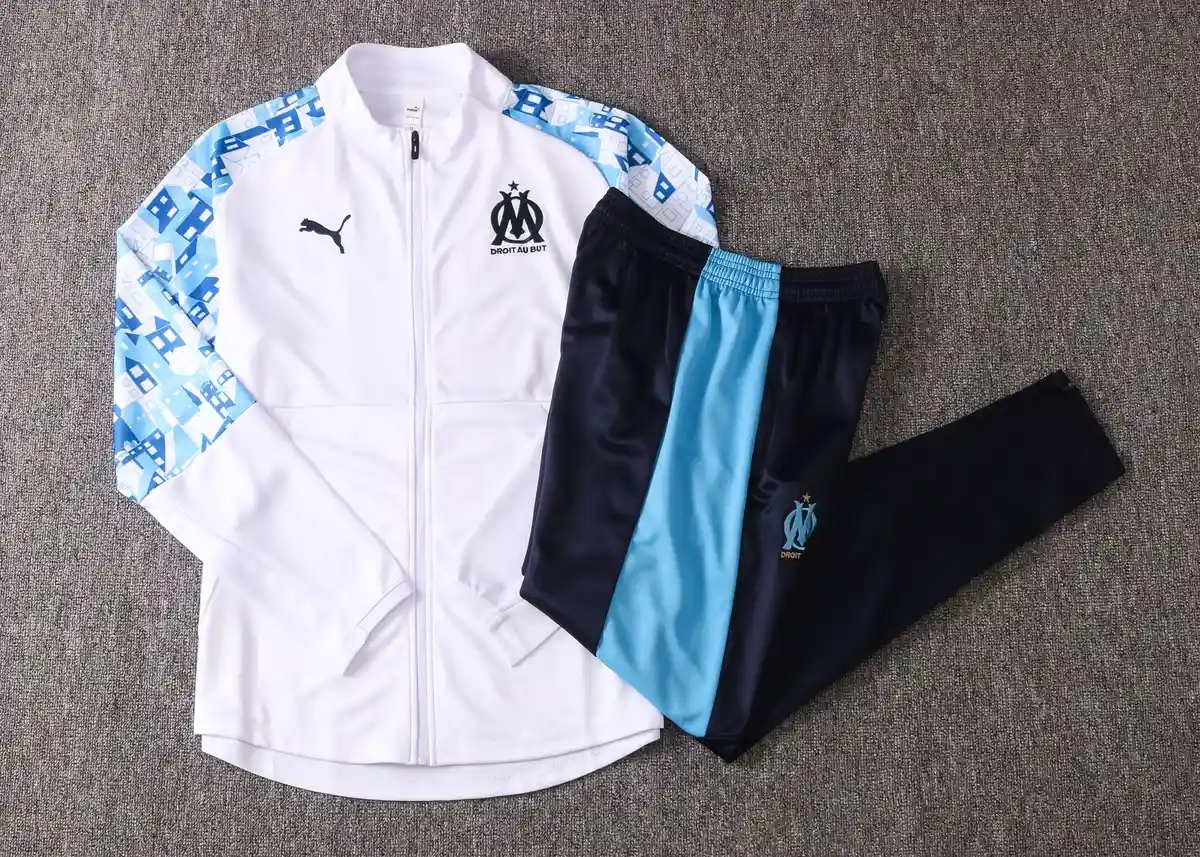 2021 marseille long zip jacket training suit jersey set 3