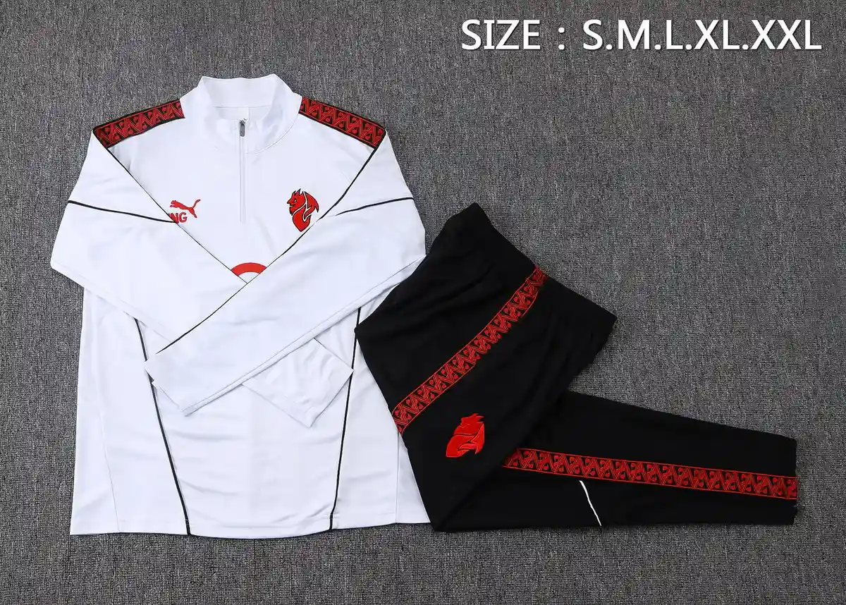 2025 2026 ac milan half pull training suit football shirt set 5