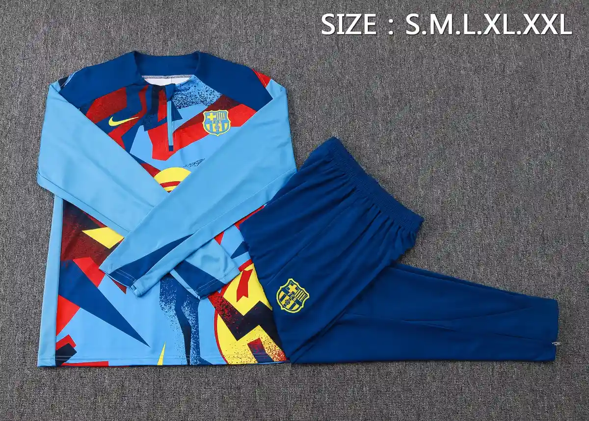 2025 2026 barcelona half pull training suit football shirt set 5