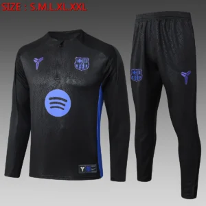 2025 2026 barcelona half zipper black training suit set 1