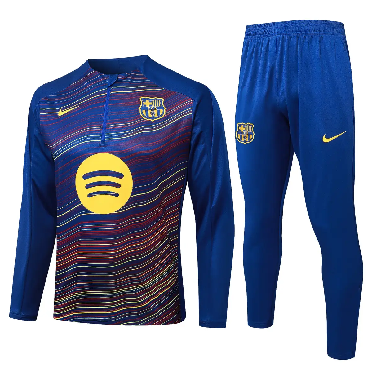 2025 2026 barcelona half zipper cailan twill inkjet training suit set 1