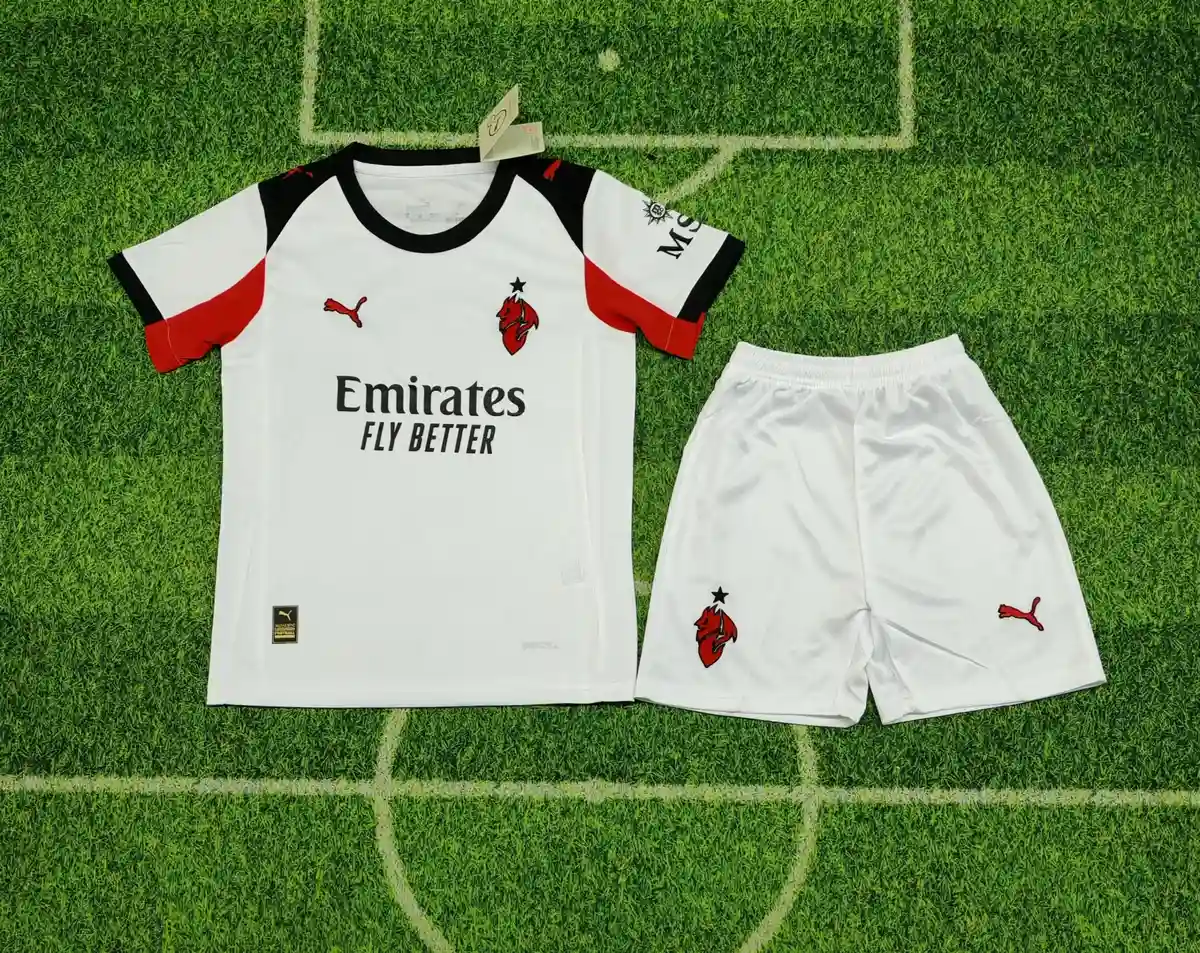 2025 2026 kids ac milan away soccer jersey 1