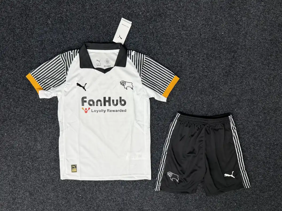 2025 2026 kids derby county home soccer jersey 1
