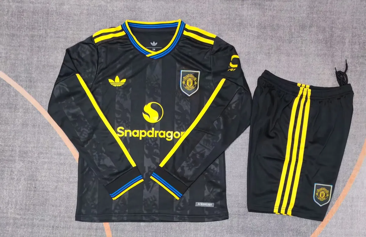 2025 2026 kids long sleeve manchester united away football shirt 1