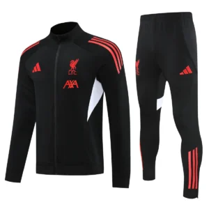 2025 2026 liverpool long zipped jacket training suit jersey black 1