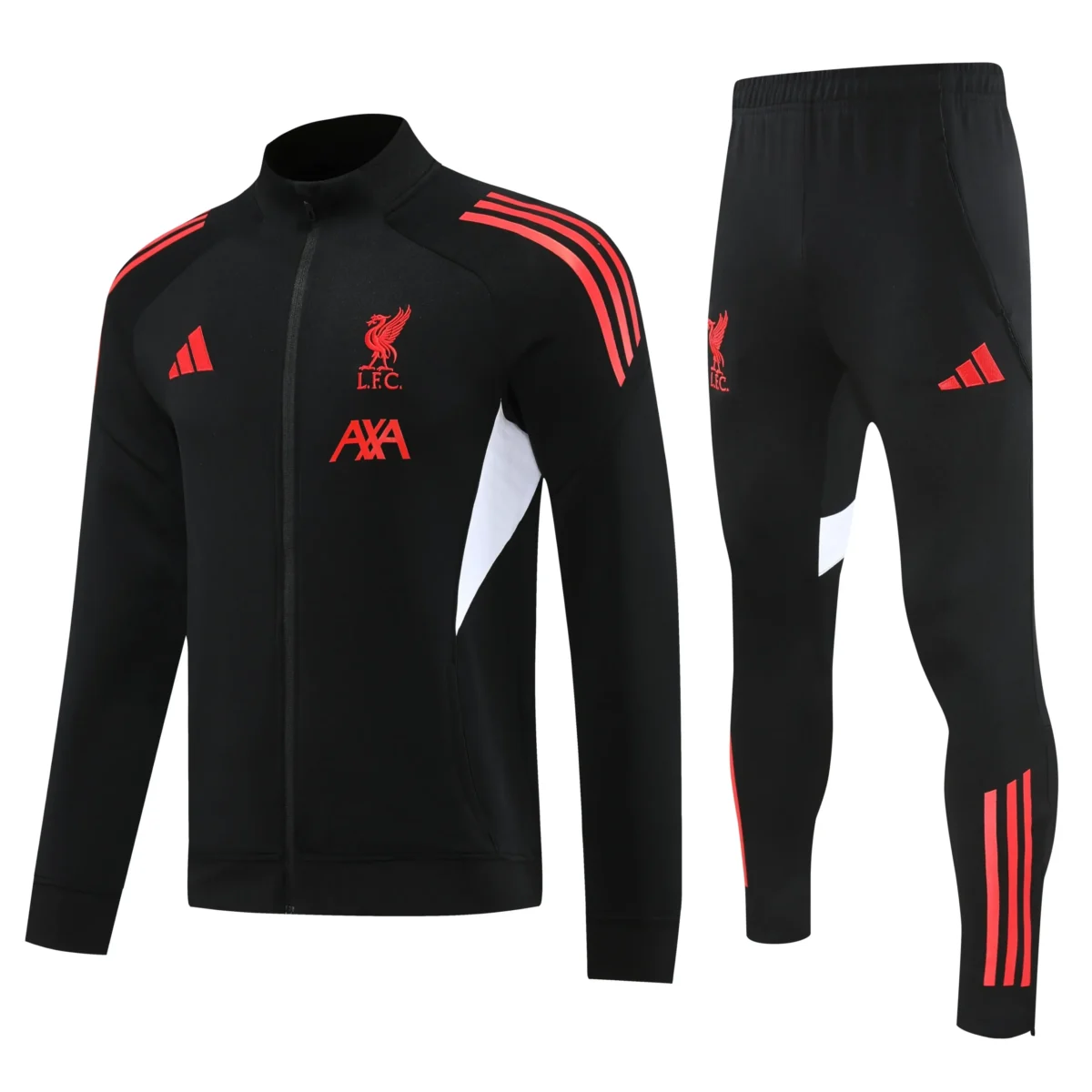 2025 2026 liverpool long zipped jacket training suit jersey black 1