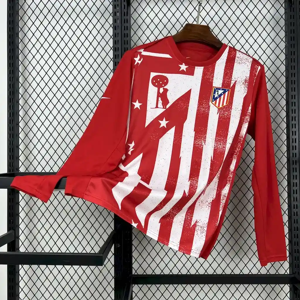 2025 2026 long sleeve atletico madrid pre match football shirt 1