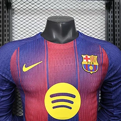 2025 2026 long sleeve player barcelona home football shirt 3