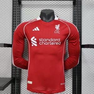 2025 2026 player long sleeve liverpool home soccer jersey 1