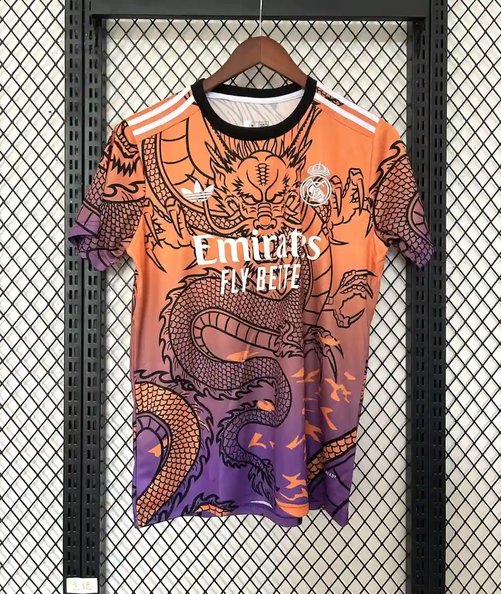 2025 2026 real madrid dragon edition orange soccer jersey 2