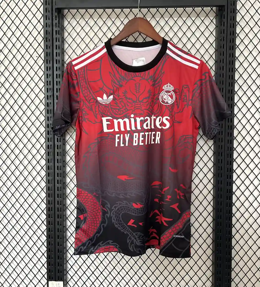 2025 2026 real madrid dragon edition red soccer jersey 2