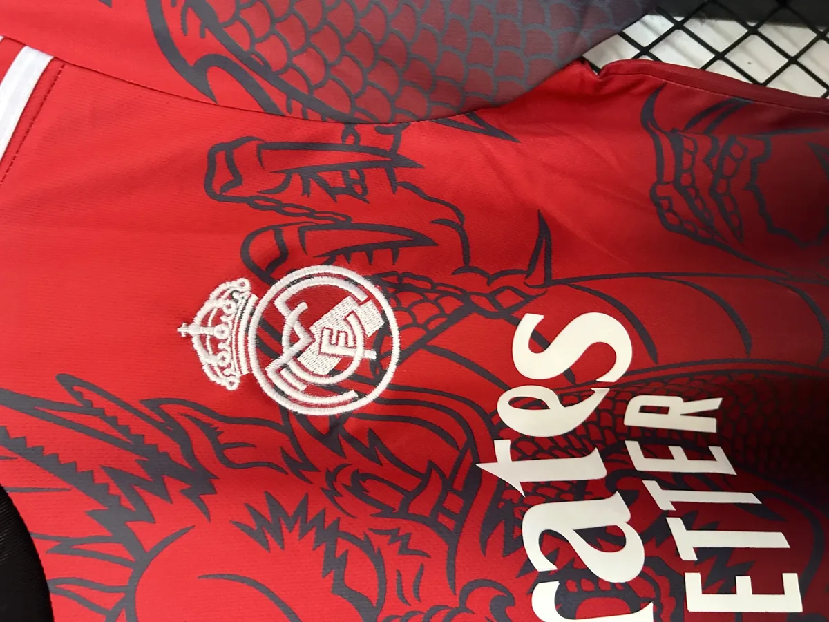 2025 2026 real madrid dragon edition red soccer jersey 5
