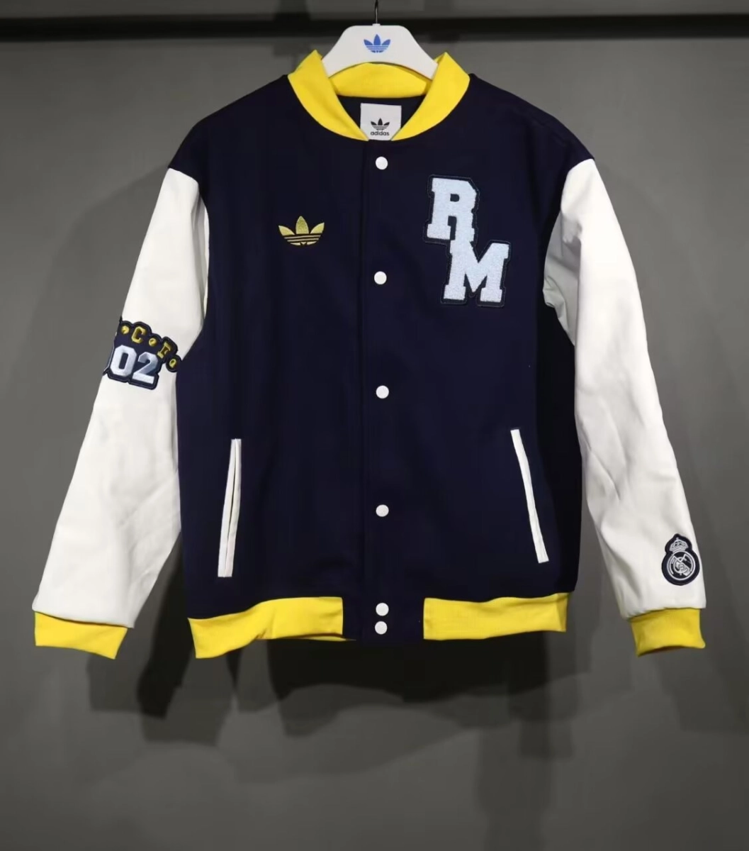 2025 2026 real madrid long zipped baseball style cotton jacket 1
