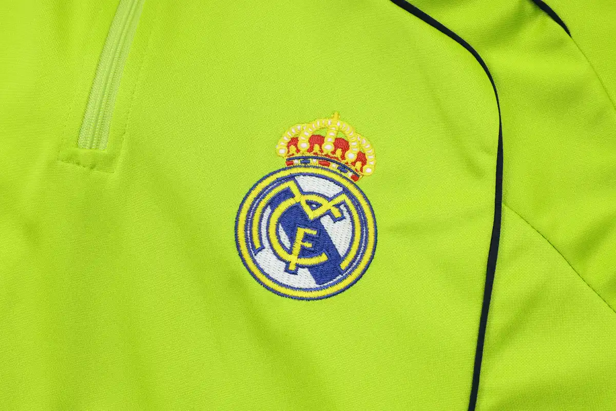 2025 2026 real madrid long zipper jacket training suit jersey set green 4