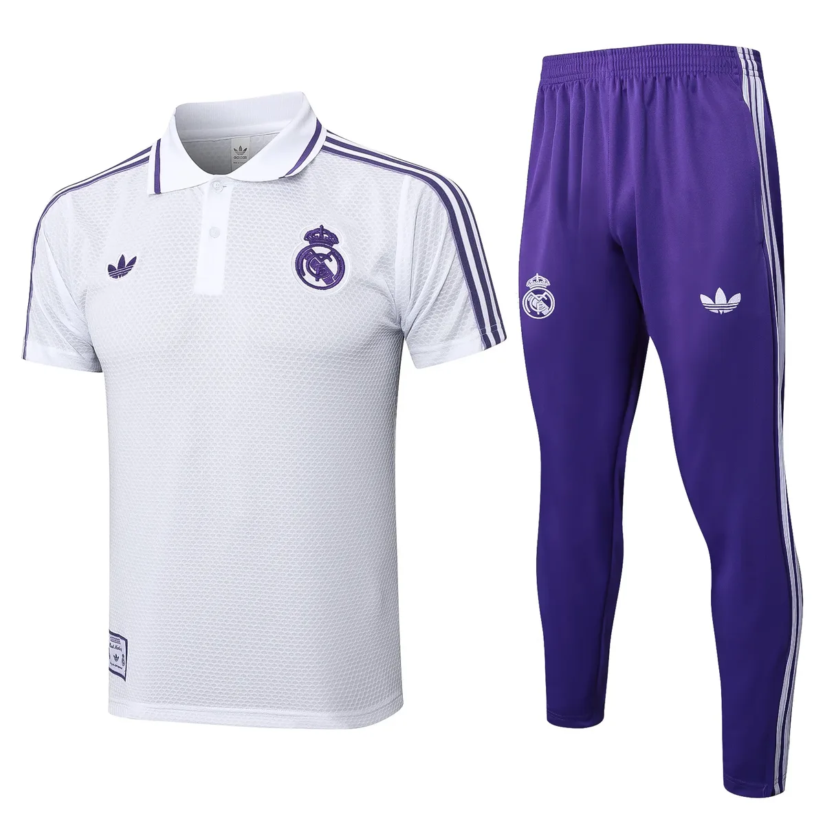 2025 2026 real madrid polo half zipper training suit jersey white 1