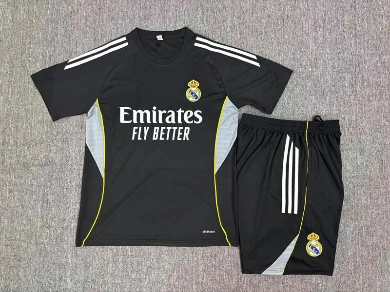 2025 2026 real madrid short sleeve training suit black 1