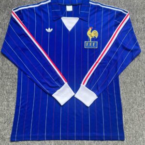 1980/1982 Retro Long Sleeve France Home Football Shirt 1:1 Thai Quality