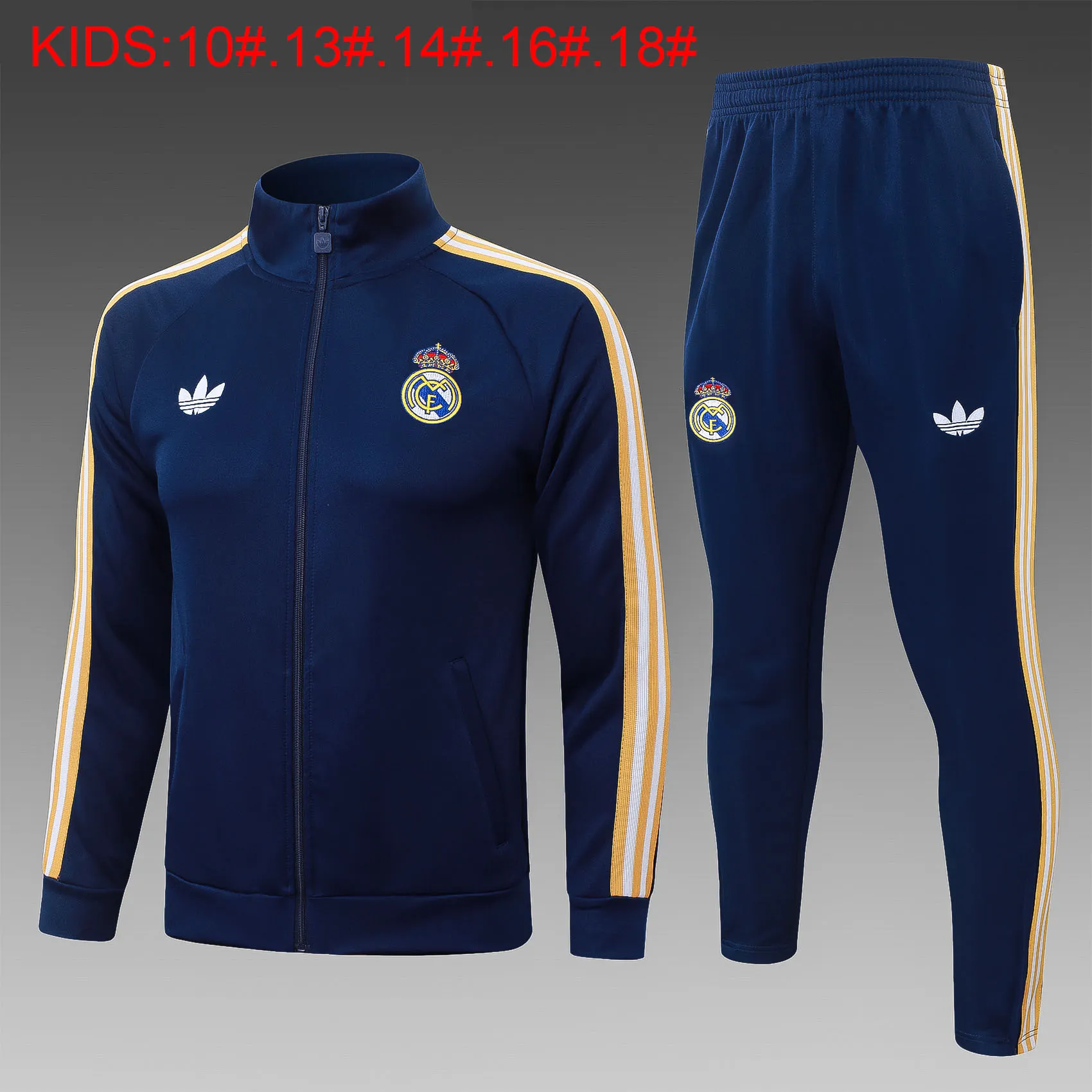 2026/2027 Kids Kit Real Madrid Long Zipped Jacket Football Shirt