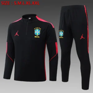 2026/2027 Brazil Half zipper Training Suit Set Red