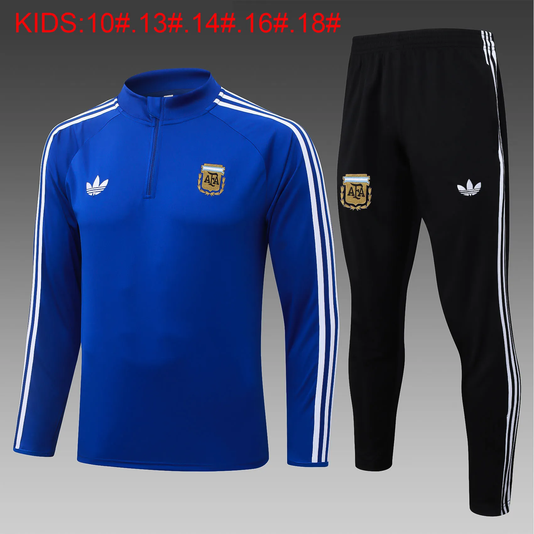 2026/2027 Kids Kit Argentina Half-Pull Training Suit Football Shirt