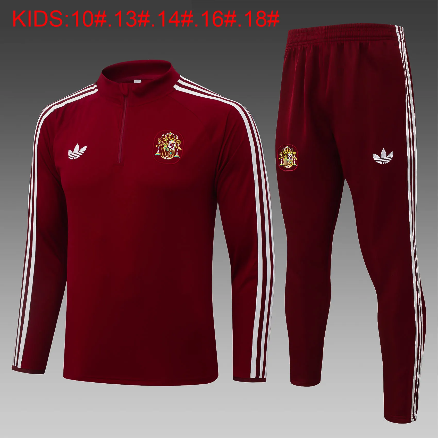2026/2027 Kids Kit Spain Half-Pull Training Suit Football Shirt
