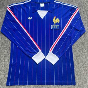 1980/1982 Retro Long Sleeve France Home Football Shirt 1:1 Thai Quality